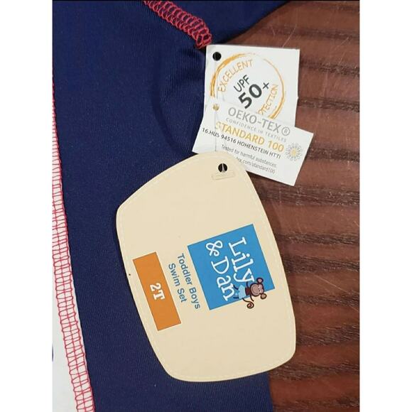 Lily & Dan Toddler Swim Shirt UPF 50+ Protection - Beach Pool Outdoor - Picture 2 of 5